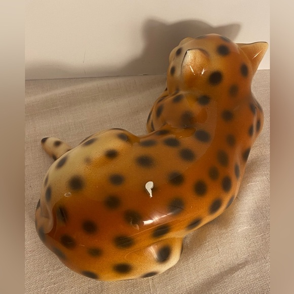 Vintage cat figurine MCM ceramic cheetah cub sculpture made in Italy Italian 60s - Picture 4 of 16